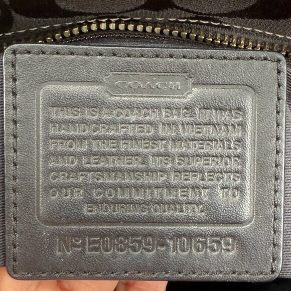 Coach Black Lunch Tote Signature C Jaquard Canvas Shoulder Bag #10659 - Picture 9 of 9